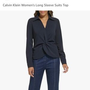 Calvin Klein women's size S long sleeve collared suits top